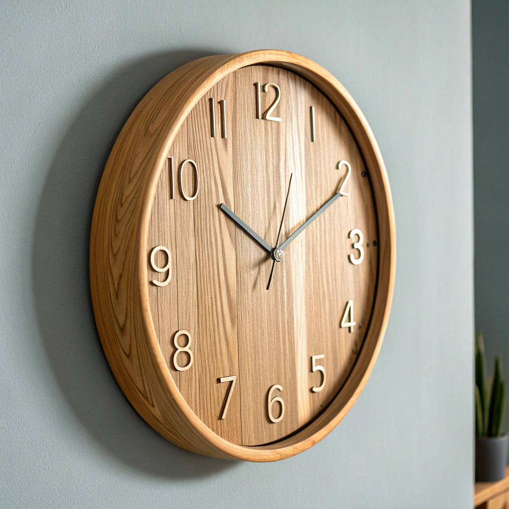 Reloj de pared de madera tallada a mano – estilo rústico chic